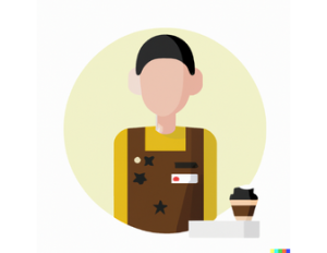 The picture is of a barista who shall be the example of a buyer persona