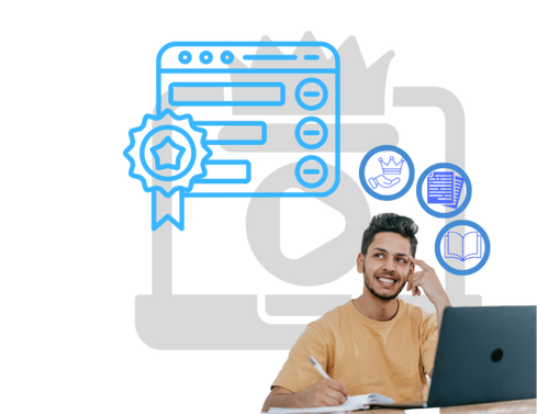 The picture is of a person thinking of content offer