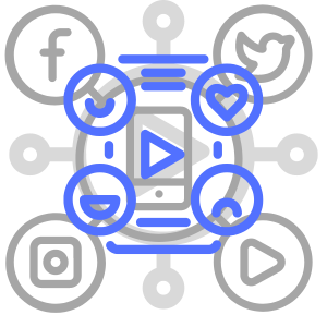 The picture shows different social media platforms