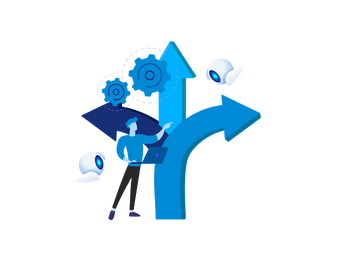 The diagram shows someone in the decision stage