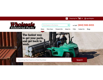 The picture shows wholesale industrial parts' website