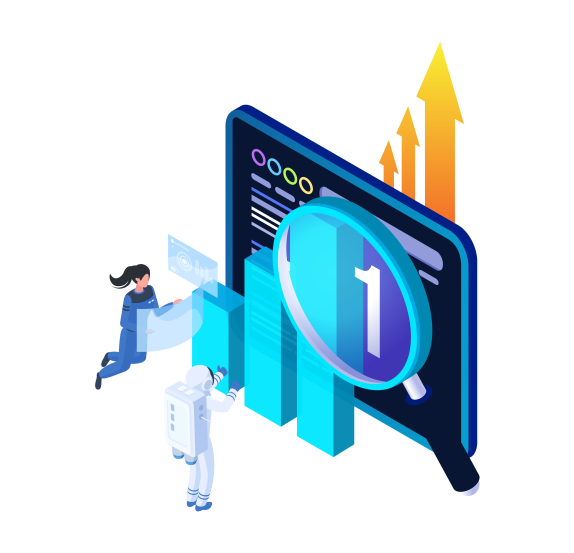 The picture of two people working with the page rank in the Search Engine Optimization plans